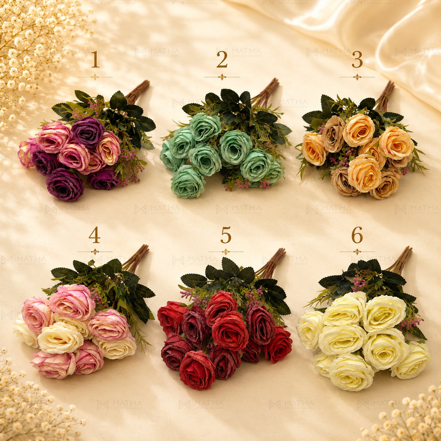 Artificial Paris Rose Bunch