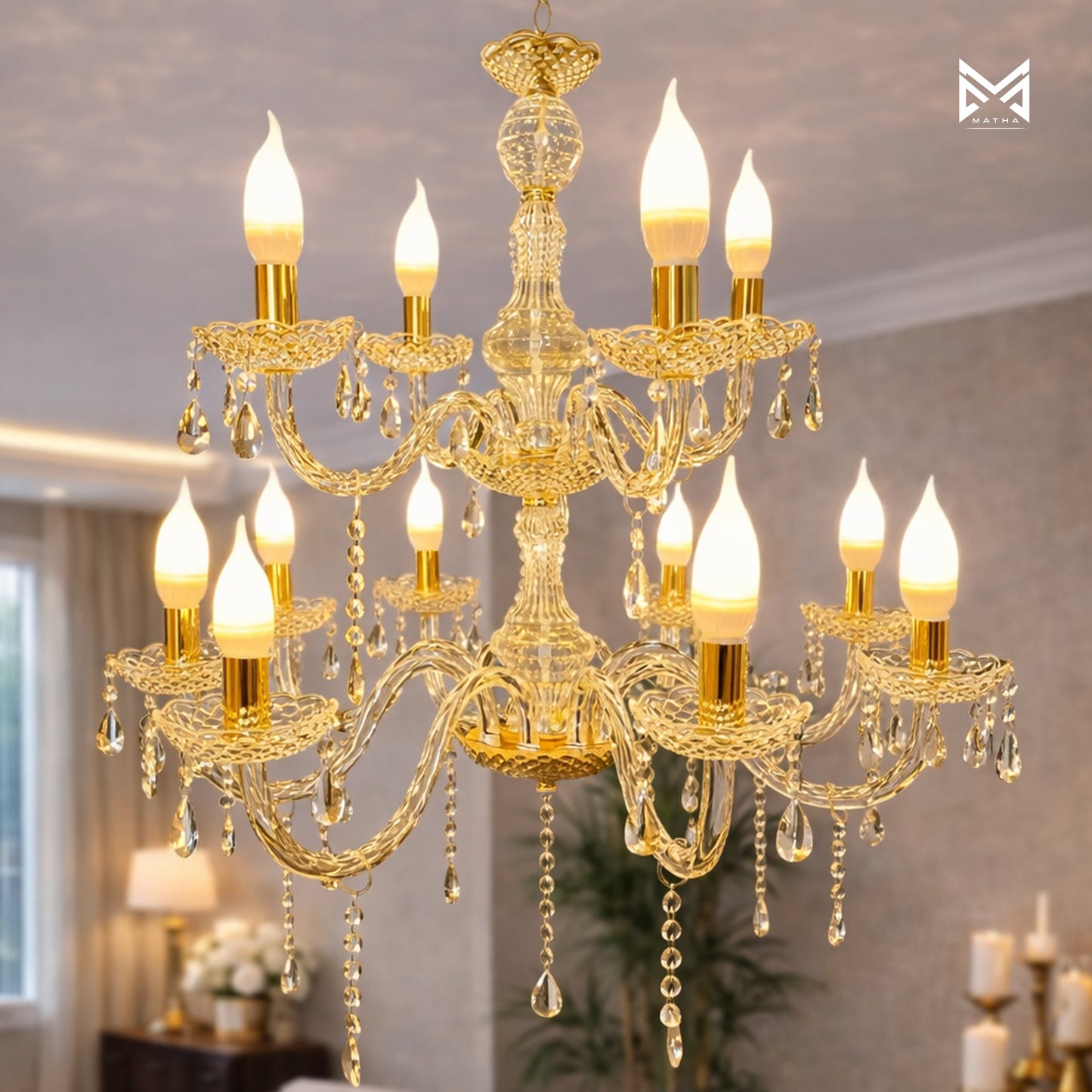 Acrylic Chandilier 12 Bulbs
