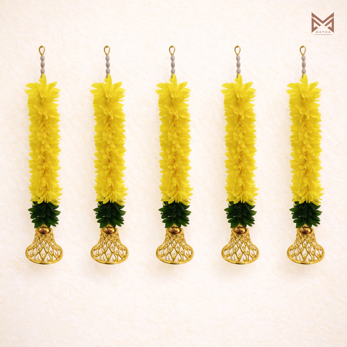1Ft Bell Garland Yellow | Pack of 5Pcs
