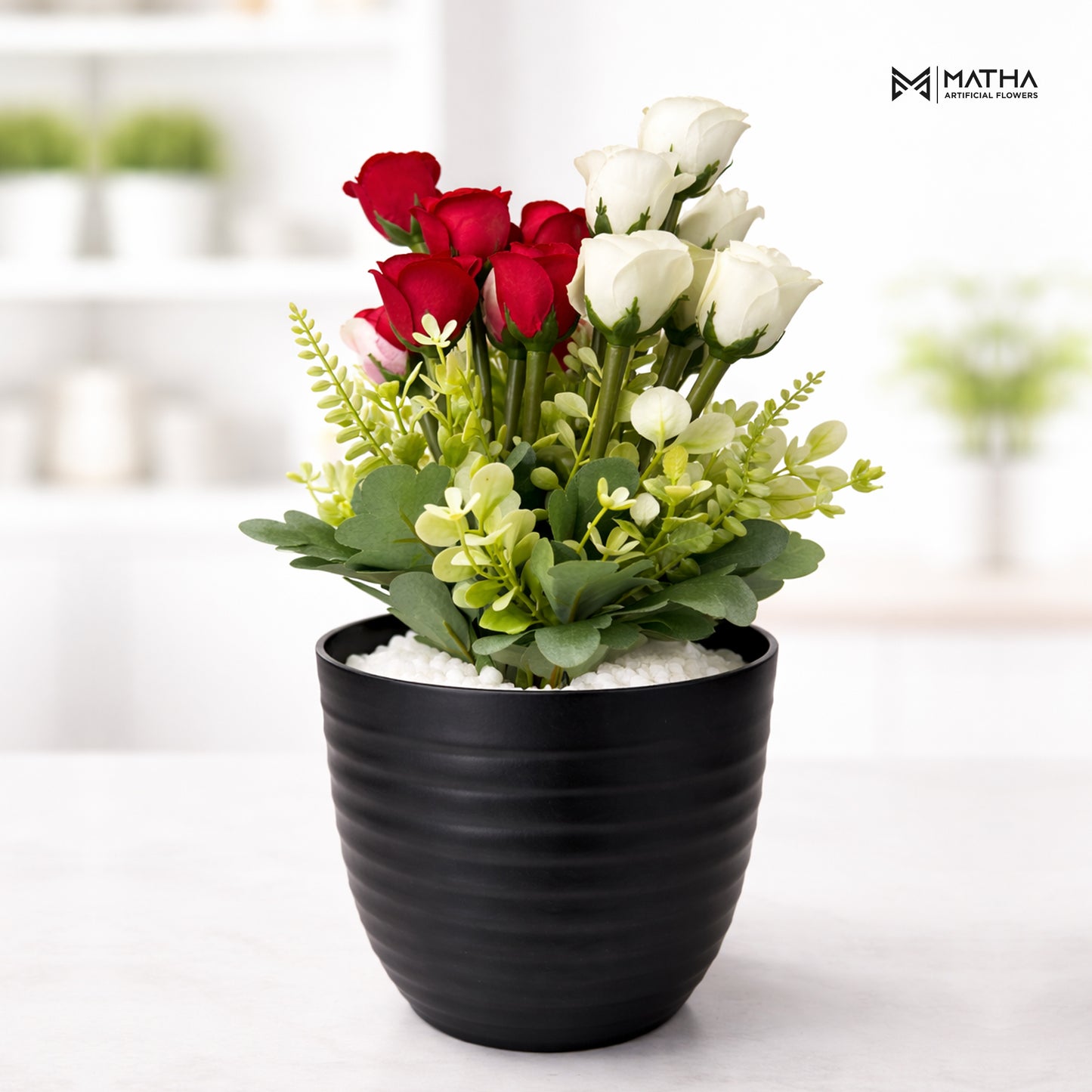 Rose Flowers with Pot | 14 Inch