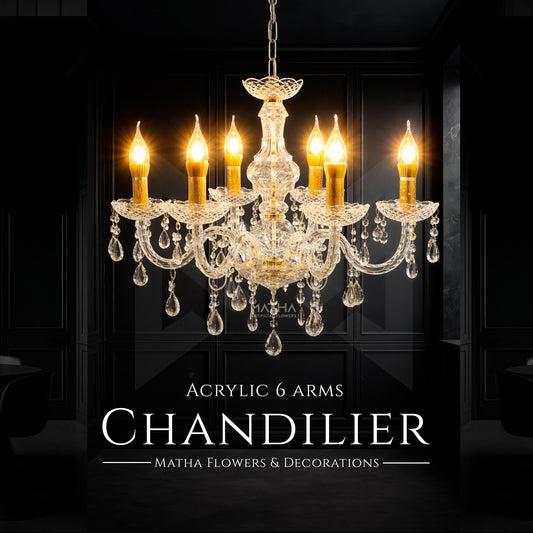 Acrylic Chandilier | 6 Bulbs