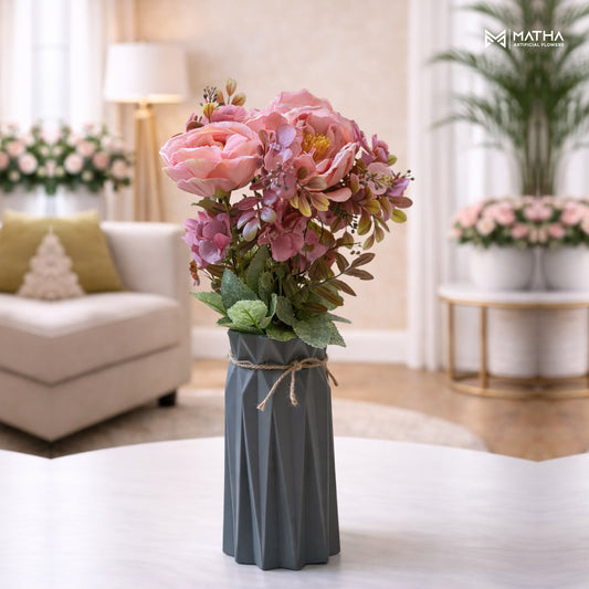 Open Peony with Pot | 12 Inch